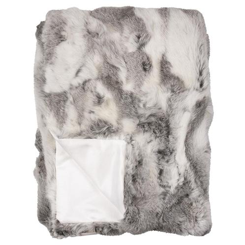 plaid konijn mix grijs 130x180cm, Huis en Inrichting, Woonaccessoires | Overige, Verzenden