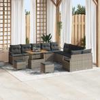 vidaXL Tuin Sofa Set met kussen 13 pcs Grijs Poly riet, Verzenden, Nieuw, Rotan