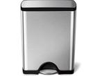 Simplehuman Deluxe Rectangular Pedaalemmer  - 50 l - Mat RVS, Huis en Inrichting, Verzenden, Zo goed als nieuw