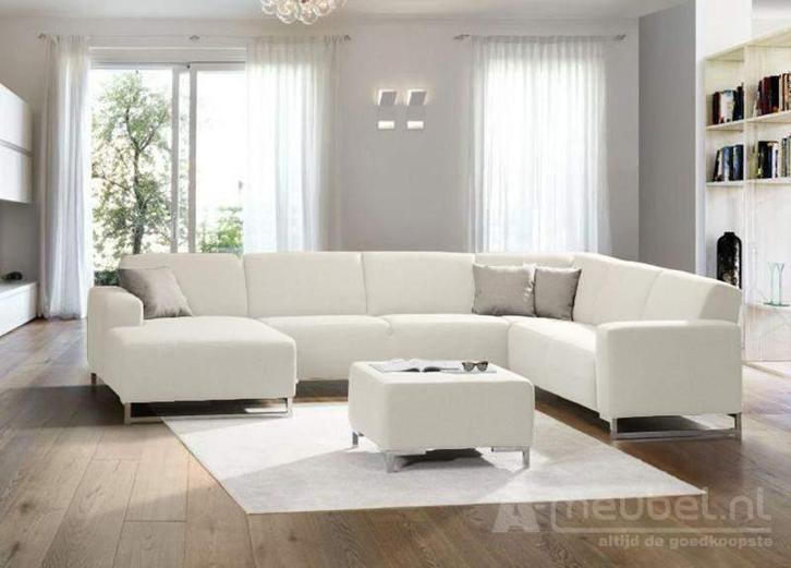 U-Bankstel Kerkdriel - u-banken - Wit, Huis en Inrichting, Banken | Sofa's en Chaises Longues, Nieuw, Stof