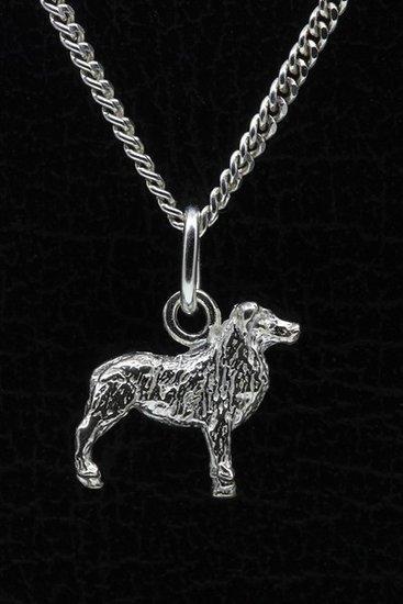 Zilveren Australische shepherd ketting hanger - klein, Sieraden, Tassen en Uiterlijk, Kettinghangers, Verzenden