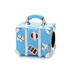 Blauwe Reiskoffer Bedel Charm Pandora compatible, Sieraden, Tassen en Uiterlijk, Bedels, Nieuw, Overige merken, Verzenden