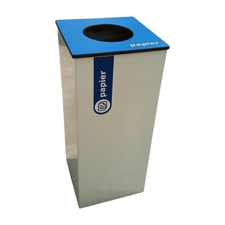 Papierbak 31x31x72 cm, Wit Blauw - Gebruikt, Huis en Inrichting, Woonaccessoires | Prullenbakken, Gebruikt, Ophalen of Verzenden