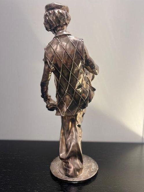 Beeldje, Clown con libro - 45 cm - .925 zilver - 1980, Antiek en Kunst, Antiek | Goud en Zilver
