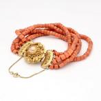 Armband - 14 karaat Geel goud - Bloedkoraal, Nieuw