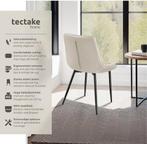 tectake® Eetkamerstoel - Gevoerde fluwelen zitting - Zwart m, Verzenden, Zo goed als nieuw