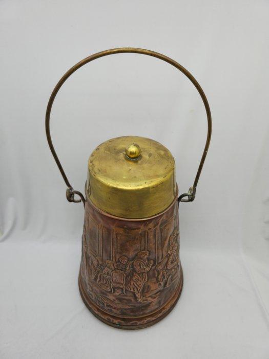 Openhaard accessoire - Koper, Messing - Porta carbone, Antiek en Kunst, Curiosa en Brocante