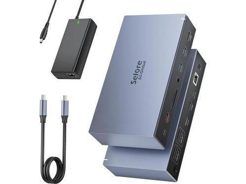 Veiling - Displaylink Dockingstation USB-C / HDMI / DP - 120, Computers en Software, Dockingstations