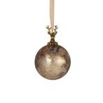 decoratie bal hert antiek bruin 12cm, Nieuw, Verzenden