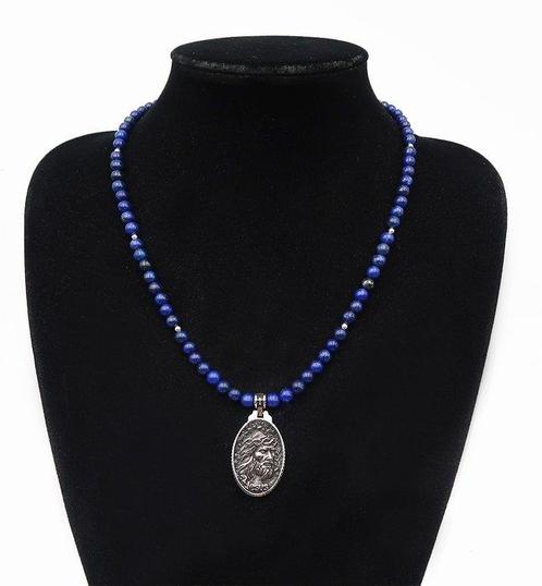 Lapis lazuli - Hanger - Christus - Sacré-Cœur - Symbool van, Antiek en Kunst, Antiek | Boeken en Bijbels