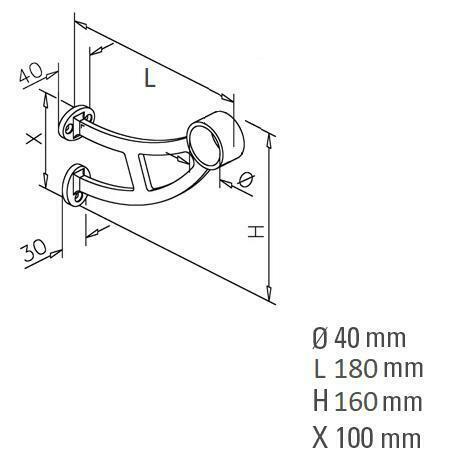 Armsteun/voetsteun RVS 40 mm, Zakelijke goederen, Horeca | Overige, Verzenden