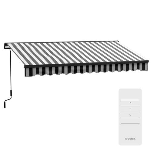 TRUUSK Elektrisch Knikarm Zonnescherm 395 x 250 cm - UV-besc, Tuin en Terras, Parasols, Nieuw, Verzenden