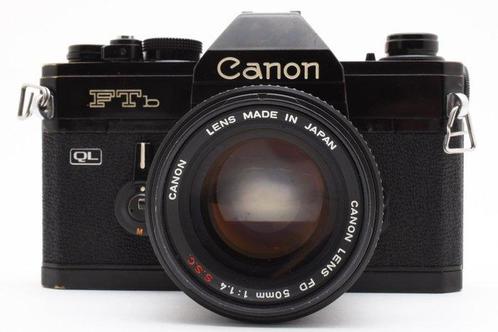 Canon FTb QL Black + FD 1.4/50mm S.S.C. Single lens reflex, Audio, Tv en Foto, Fotocamera's Analoog