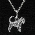 Zilveren Russian terrier zwart met staart ketting hanger ..., Verzenden, Nieuw