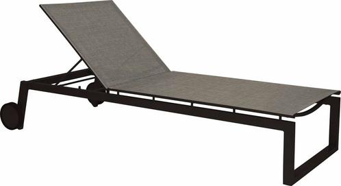 Stern nRobin ligstoel aluminium - Zwart mat/linnen grijs, Tuin en Terras, Tuinstoelen, Ophalen of Verzenden