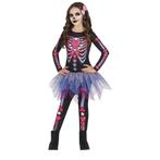 Skelet Halloween Kostuum Meisje Roze, Verzenden, Nieuw