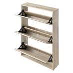 Schoenenkast met spiegels 3 vouwdeuren 102,5x63x17 eiken, Verzenden, Nieuw