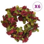 vidaXL Kerstslingers met bloemen 6 st 250 cm wijnrood, Hobby en Vrije tijd, Verzenden, Nieuw
