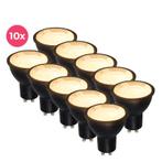 10-pack Zwarte GU10 LED spot Antonie, 3 Watt, 2700K (Warm, Nieuw, Ophalen of Verzenden, Led-lamp, Minder dan 30 watt