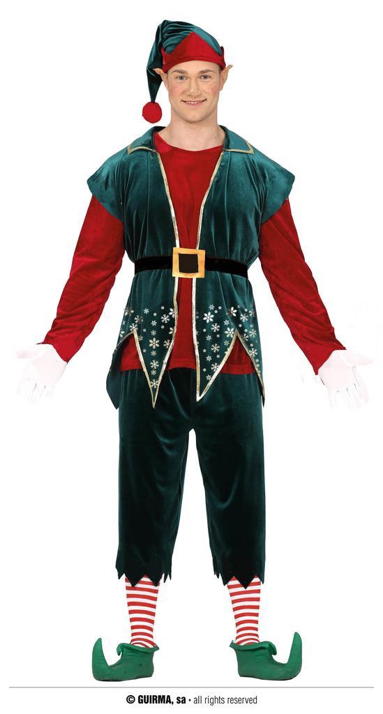 Kerst Elf Kostuum Fluweel Heren, Kleding | Heren, Carnavalskleding en Feestkleding, Nieuw, Ophalen of Verzenden