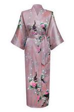KIMU® Kimono Mauve Maxi S-M Yukata Satijn Lang Lange Paars T, Nieuw, Carnaval, Ophalen of Verzenden, Maat 36 (S)
