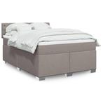 vidaXL Boxspring met matras stof taupe 160x200 cm, Verzenden, 200 cm, Stof, 160 cm