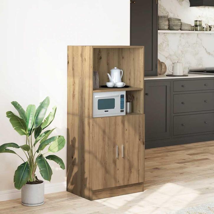 vidaXL Keukenkast 57x41,5x131,5 cm bewerkt hout artisanaal, Huis en Inrichting, Keuken | Keukenelementen, Bruin, Nieuw, Verzenden