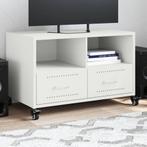 vidaXL Tv-meubel 68x39x43,5 cm staal wit, Verzenden, Nieuw, Metaal