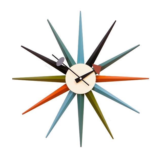 Starburst clock Classic Wandklok, Huis en Inrichting, Woonaccessoires | Klokken, Verzenden