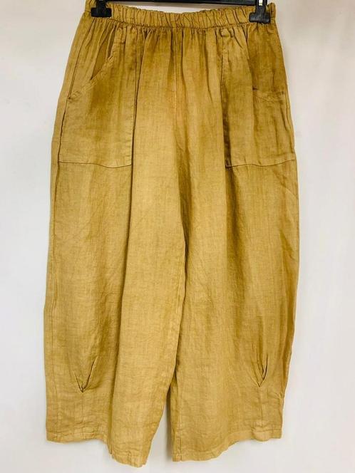Linnen loze en brede broek met steek zakken en elastische, Kleding | Dames, Tops