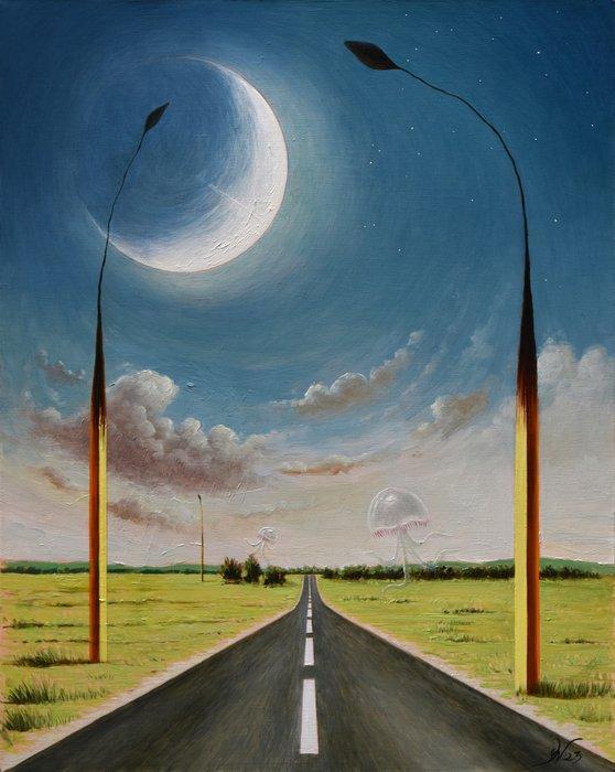 Davide Nunziante - Route sixty dream, Antiek en Kunst, Kunst | Schilderijen | Modern