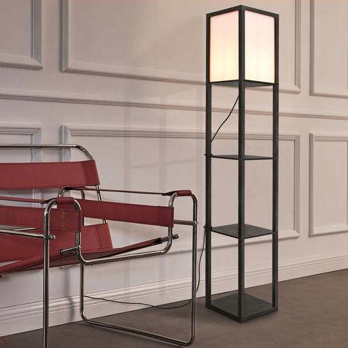 [lux.pro] Staande lamp Stapleford vloerlamp E27 zwart en wit, Huis en Inrichting, Lampen | Vloerlampen, Nieuw, Verzenden