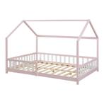 Kinderbed Hesel huisbed met uitvalbeveiliging 140x200 cm roz, Kinderen en Baby's, Kinderkamer | Bedden, Verzenden, Nieuw