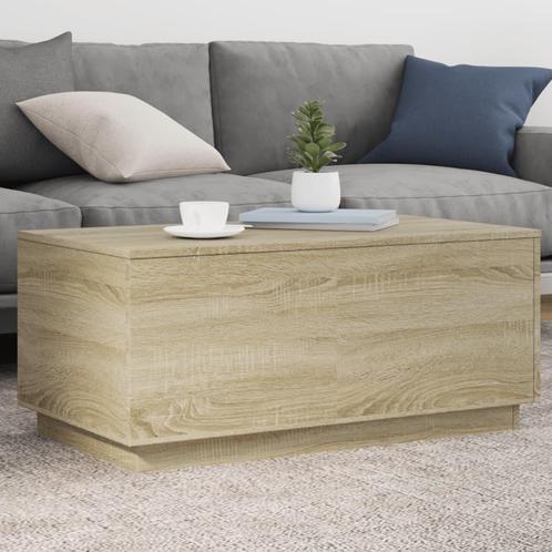 vidaXL Salontafel met LED-verlichting 90x50x40 cm sonoma, Huis en Inrichting, Tafels | Salontafels, 50 tot 100 cm, Nieuw, Overige houtsoorten
