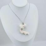 Koraal - Zilver - Ketting met hanger - WITTE/ROZE KORAAL, Antiek en Kunst