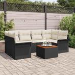 vidaXL Tuin Sofa Set 7 pcs Zwart Poly riet, Tuin en Terras, Tuinsets en Loungesets, Verzenden, Nieuw, Rotan