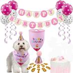 20-delige honden verjaardag set Happy Birthday roze, Verzenden, Nieuw