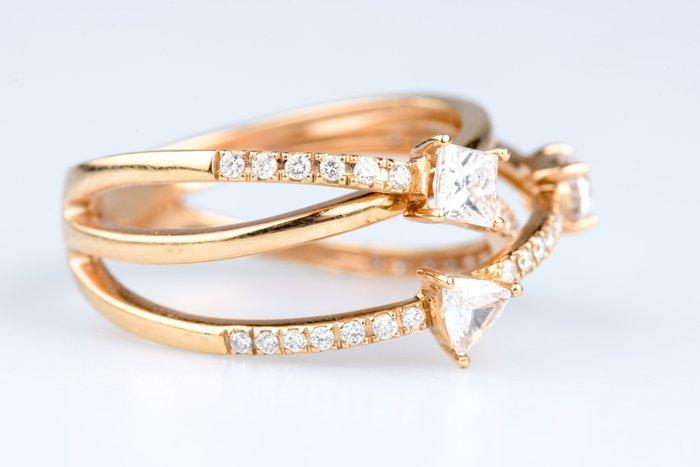 Ring - 18 karaat Roségoud - 1.08ct. tw. Diamant (Natuurlijk), Sieraden, Tassen en Uiterlijk, Ringen