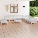 vidaXL 12-delige Loungeset massief grenenhout wit, Tuin en Terras, Verzenden, Nieuw, Loungeset