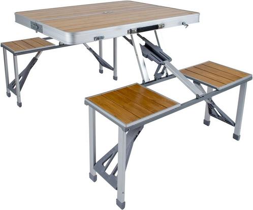 Bo-Camp 136 x 85 inklapbare picknicktafel - Bamboe, Caravans en Kamperen, Kampeeraccessoires, Nieuw, Verzenden