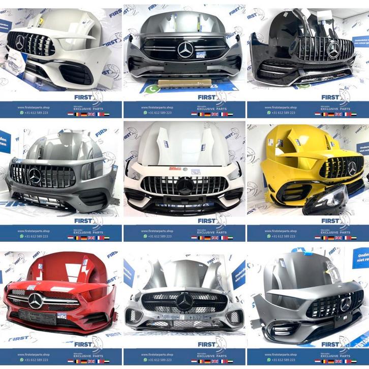 Mercedes AMG VOORKOP A35 A45 CLA45 C63 E63 GLB35 GT63 GLC63, Auto-onderdelen, Carrosserie en Plaatwerk, Nieuw, Mercedes-Benz, Voor