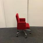 Design bureaustoel Pub & Club, vaste zithoogte 42 cm, rood