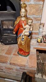 Beeld, Gothic Madonna with coronet - 85 cm - Hout