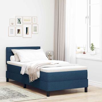 vidaXL Boxspring bed met matras met hoofdeinde Blauw 90 x beschikbaar voor biedingen