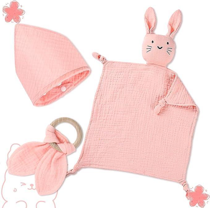 New Born Cadeauset - Roze – knuffeldoek, bijtring en, Diversen, Overige Diversen, Nieuw, Verzenden