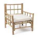 Bamboe fauteuil met kussen - 70x70x80 cm