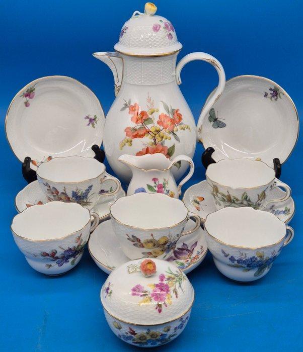 Meissen – Kaffeeservice mit vielfältigen Blumenmalereien –, Antiek en Kunst, Antiek | Meubels | Tafels