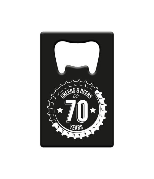 Bieropener 70 Jaar Cheers & Beers, Hobby en Vrije tijd, Feestartikelen, Nieuw, Verzenden