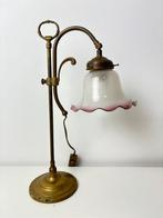 Lamp - Vintage Franse tafellamp - Brons, Glas, Messing, Antiek en Kunst, Curiosa en Brocante