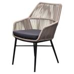 Chianti dining tuinstoel grijs rope set van 4, Tuin en Terras, Tuinstoelen, Ophalen of Verzenden, Nieuw, Aluminium